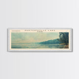 Guntersville Lake Alabama Framed Canvas Print, Panoramic Lake House Decor, Wall Art, Travel Poster, Peaceful Lake Painting, Nature Art