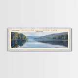 Jennings Randolph Lake Maryland Framed Canvas Print, Panoramic Lake House Decor, Wall Art, Travel Poster, Beautiful Lake Painting, Nature Art