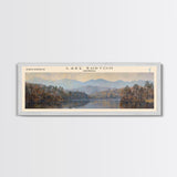 Lake Burton Georgia Framed Canvas Print, Lake House Art, Panoramic Wall Art, Travel Poster, Scenic Lake Painting, Home Decor