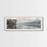 Lake Elkhorn Maryland Framed Canvas Print, Lake House Decor, Panoramic Wall Art, Travel Poster, Serene Lake Painting, Nature Art