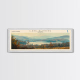 Lake Elmore Vermont Framed Canvas Print, Lake House Decor, Panoramic Wall Art, Travel Poster, Beautiful Lake Painting, Home Art