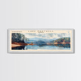 Lake Hartwell Georgia Framed Canvas Print, Lake House Decor, Panoramic Wall Art, Travel Poster, Serene Lake Painting, Nature Art