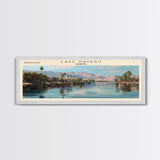 Lake Havasu Arizona Framed Canvas Print, Lake House Decor, Panoramic Wall Art, Travel Poster, Scenic Lake Painting, Nature Art