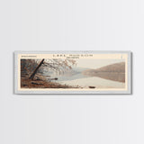 Lake Hudson Oklahoma Framed Canvas Print, Lake House Decor, Panoramic Wall Art, Travel Poster, Serene Lake Painting, Nature Art