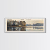 Lake Wylie North Carolina Framed Canvas Print, Lake House Decor, Panoramic Wall Art, Travel Poster, Scenic Landscape Painting, Contemporary Art