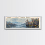 Nantahala Lake North Carolina Framed Canvas Print, Lake House Decor, Panoramic Wall Art, Travel Poster, Scenic Landscape Painting, Contemporary Art