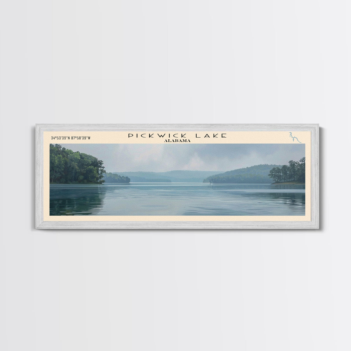 Rangeley Lake Maine Framed Canvas Print, Lake House Decor, Wall Art, Panoramic Travel Poster, Scenic Wall Art, Bedroom Decor