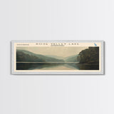 Rose Valley Lake Pennsylvania Framed Canvas Print, Lake House Decor, Panoramic Wall Art, Travel Poster, Beautiful Landscape Painting, Contemporary Art