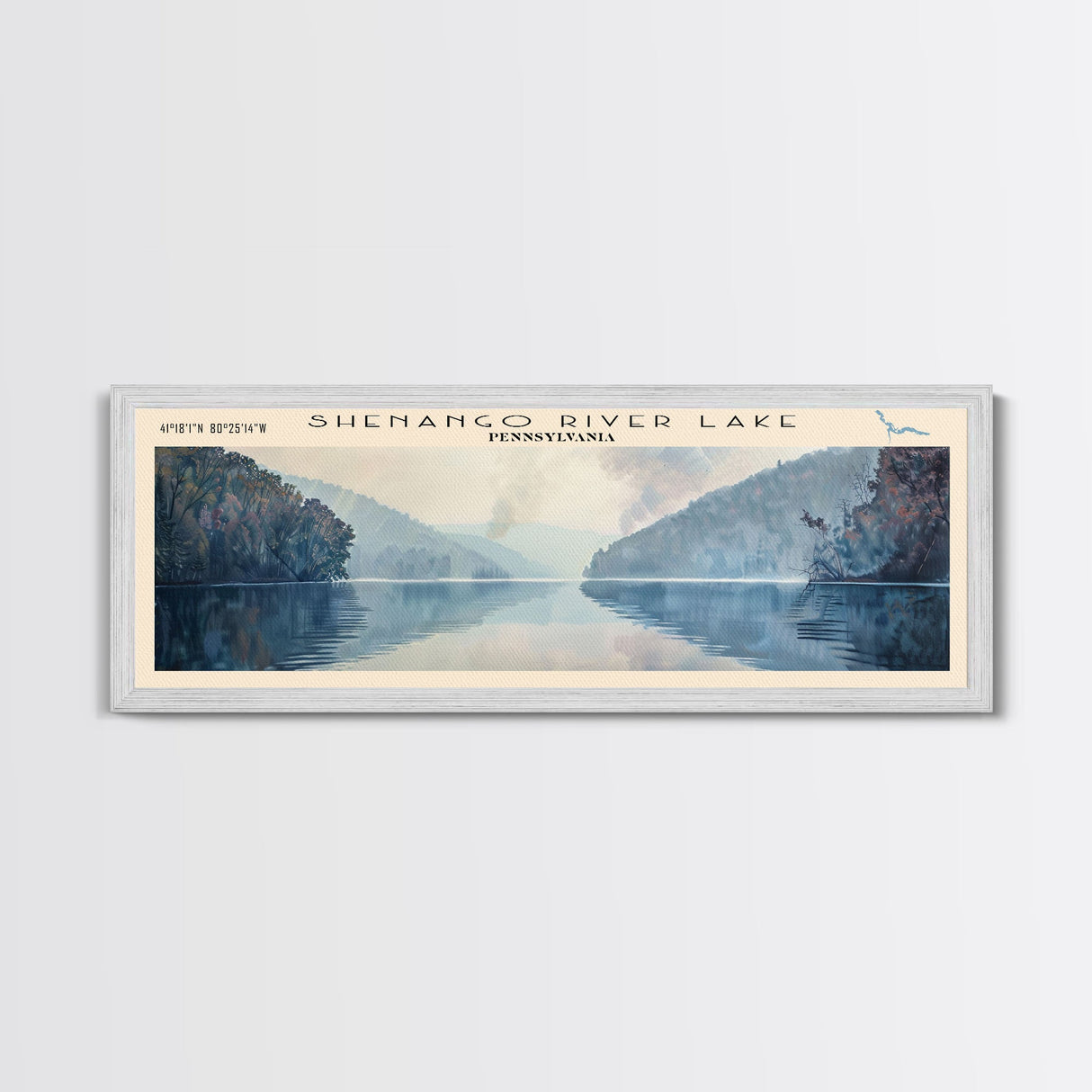 South Lake California Panoramic Framed Canvas Print, Lake House Decor, Wall Art, Travel Poster, Serene Landscape, Modern Art