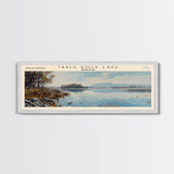 Toledo Bend Panoramic Wall Art, Framed Canvas Print, Lake House Decor, Travel Poster, Serene Landscape, Living Room Art