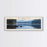 Trillium Lake Oregon Panoramic Wall Art, Framed Canvas Print, Lake House Decor, Travel Poster, Serene Landscape, Home Art