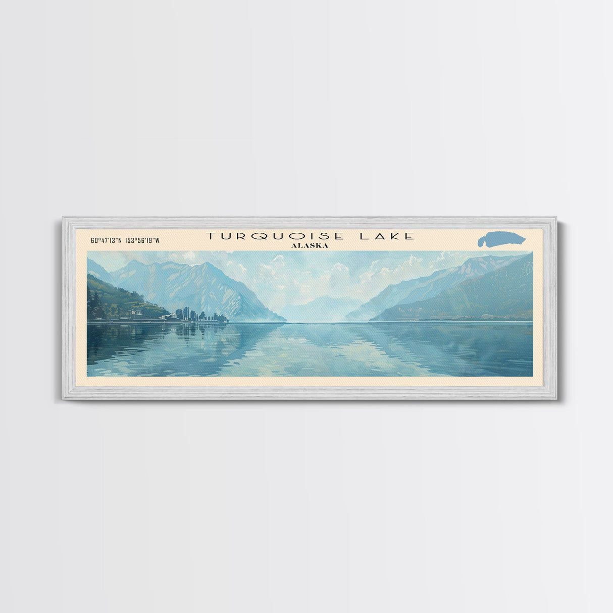 Walker Lake USA Nevada Panoramic Wall Art, Framed Canvas Print, Lake House Decor, Travel Poster, Beautiful Lake Scene, Bedroom Decor