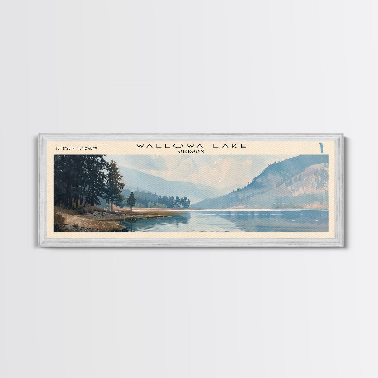 Willard Bay Utah Panoramic Wall Art, Framed Canvas Print, Lake House Decor, Travel Poster, Beautiful Lake Scene, Bedroom Art