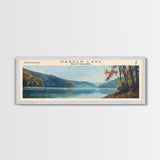 Warden Lake West Virginia Panoramic Wall Art, Framed Canvas Print, Lake House Decor, Travel Poster, Scenic Lake Scene, Living Room Art