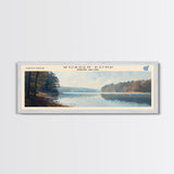 Worden Pond Rhode Island Panoramic Wall Art, Framed Canvas Print, Lake House Decor, Travel Poster, Beautiful Lake Scene, Living Room Decor