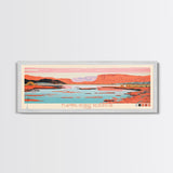 Flaming Gorge Reservoir Utah Framed Canvas Print, Panoramic Art, Midcentury Modern, Pop Art, Living Room Decor, Travel Poster, Nature Art, Wall Art