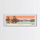 Honey Lake California Framed Canvas Print, Panoramic Art, Midcentury Modern, Pop Art, Living Room Wall Art, Travel Poster, Nature Decor