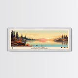 Hottah Lake Northwest Territories Framed Canvas Print, Panoramic Wall Art, Midcentury Modern, Pop Art, Bedroom Decor, Travel Poster, Home Decor