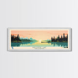 Kingsmere Lake Saskatchewan Framed Canvas Print, Panoramic Wall Art, Midcentury Modern, Pop Art, Bedroom Art, Travel Poster, Home Decor