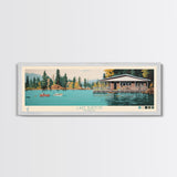 Lake Burton Georgia Framed Canvas Print, Panoramic Wall Art, Midcentury Modern, Pop Art, Bedroom Decor, Travel Poster, Living Room Art