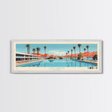 Lake Havasu Arizona Framed Canvas Print, Panoramic Wall Art, Midcentury Modern, Pop Art, Lake House Decor, Travel Poster, Living Room Art