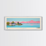 Lake Mohave Arizona Framed Canvas Print, Panoramic Wall Art, Midcentury Modern, Pop Art, Bedroom Art, Travel Poster, Lake House Decor