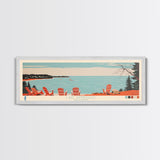 Lake Winnebago, Wisconsin Panoramic Wall Art Framed Canvas Print, Midcentury Modern, Pop Art, Home Decor, Travel Poster, Living Room Art