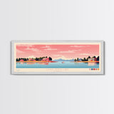 Lewis Smith Lake, Alabama Panoramic Wall Art Framed Canvas Print, Midcentury Modern, Pop Art, Home Decor, Travel Poster, Living Room Art