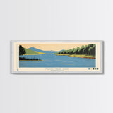 Marsh Creek Lake, Pennsylvania Panoramic Wall Art Framed Canvas Print, Midcentury Modern, Pop Art, Home Decor, Travel Poster, Bedroom Art