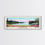 Mosquito Lake, Northwest Territories Framed Canvas Print, Panoramic Wall Art, Midcentury Modern, Pop Art, Home Decor, Travel Poster, Bedroom Art