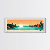 Petenwell Lake, Wisconsin Framed Canvas Print, Panoramic Wall Art, Midcentury Modern, Pop Art, Home Decor, Travel Poster, Bedroom Art