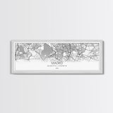 Panoramic Madrid City Map, Spain Art, Map Print, Minimalist Wall Art, Canvas Art, Housewarming Gift, Street Map Art, Closing Gift