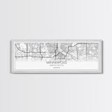 Panoramic Minneapolis City Map, Minnesota Art, Map Print, Minimalist Wall Art, Canvas Art, Housewarming Gift, Street Map Art, Closing Gift