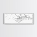 Panoramic Montgomery City Map, Alabama Art, Map Print, Minimalist Wall Art, Canvas Art, Housewarming Gift, Street Map Art, Closing Gift