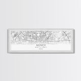 Panoramic Munich City Map, Germany Art, Map Print, Minimalist Wall Art, Canvas Art, Housewarming Gift, Street Map Art, Closing Gift