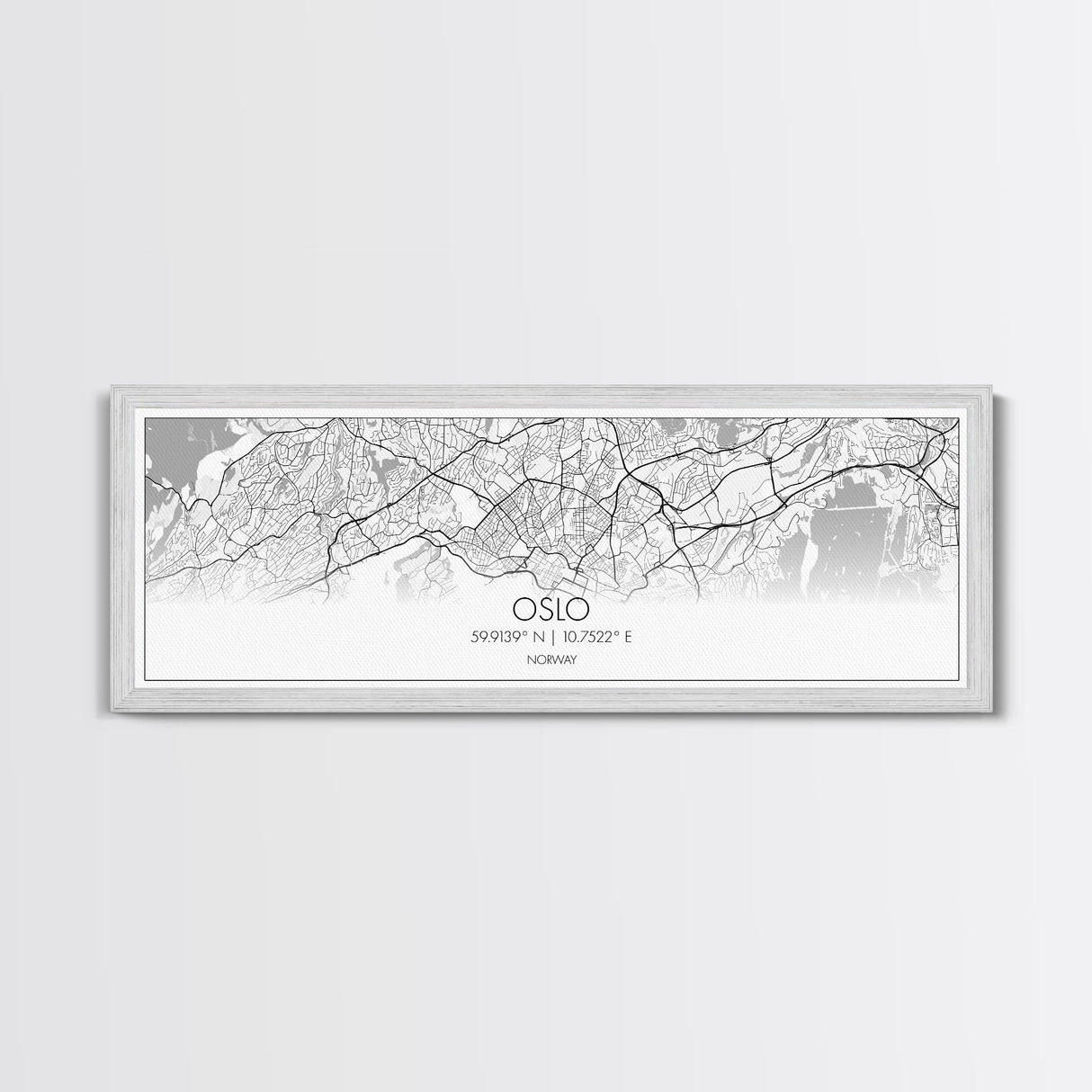 Panoramic Oslo City Map, Norway Art, Map Print, Minimalist Wall Art, Canvas Art, Housewarming Gift, Street Map Art, Closing Gift