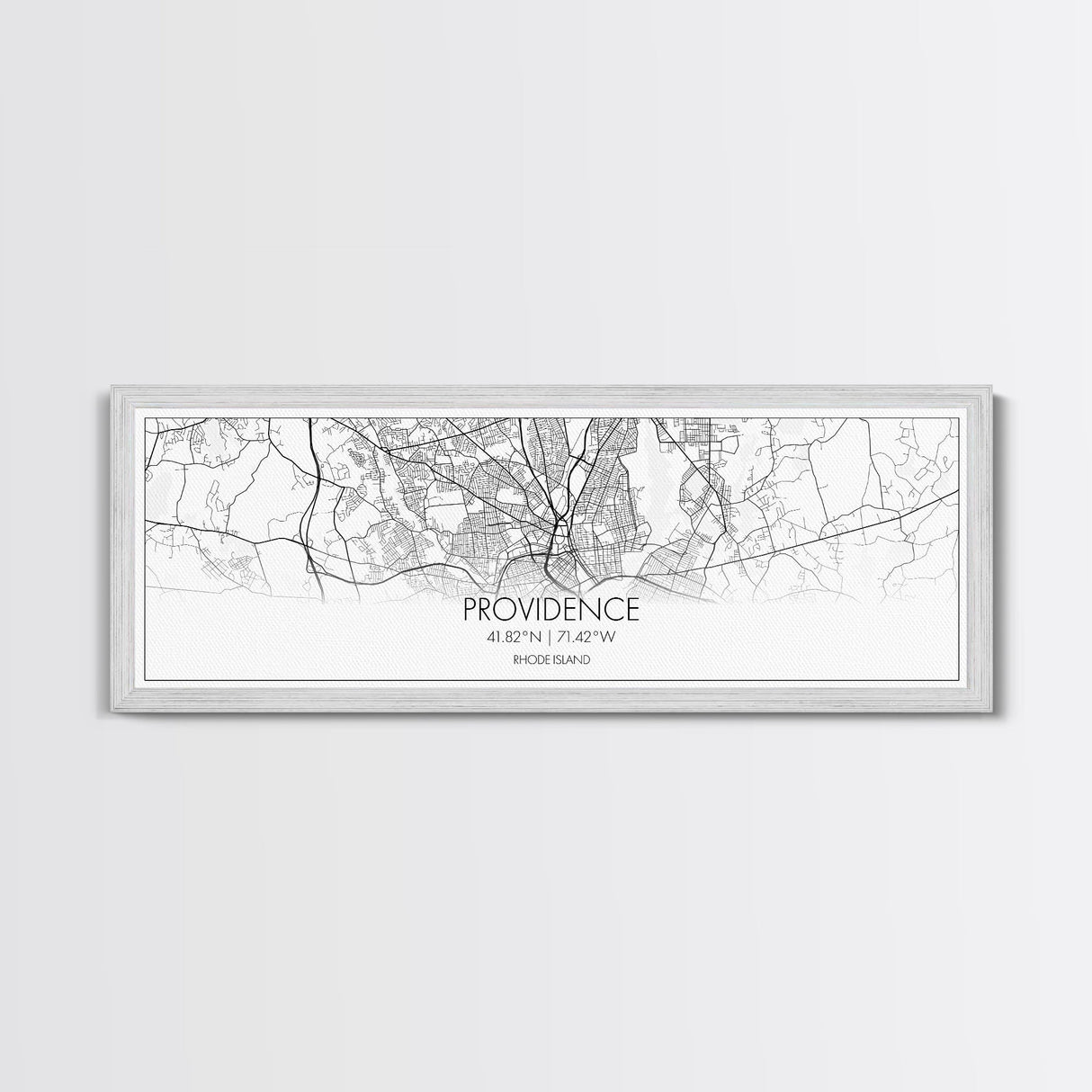 Panoramic Providence City Map, Rhode Island Art, Map Print, Minimalist Wall Art, Canvas Art, Housewarming Gift, Street Map Art, Closing Gift