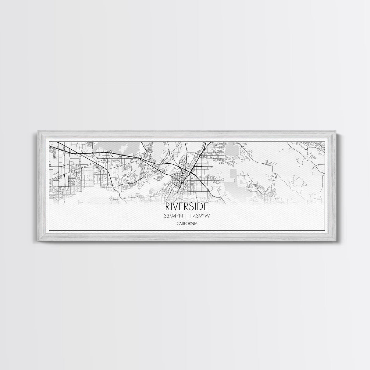 Panoramic Riverside City Map, California Art, Map Print, Minimalist Wall Art, Canvas Art, Housewarming Gift, Street Map Art, Closing Gift