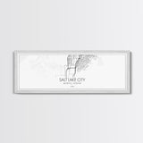 Panoramic Salt Lake City Map, Utah Art, Map Print, Minimalist Wall Art, Canvas Art, Housewarming Gift, Street Map Art, Closing Gift