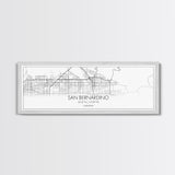 Panoramic San Bernardino City Map, California Art, Map Print, Minimalist Wall Art, Canvas Art, Housewarming Gift, Street Map, Closing Gift