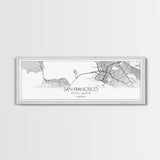 Panoramic San Francisco City Map, California Art, Map Print, Minimalist Wall Art, Canvas Art, Housewarming Gift, Street Map, Closing Gift