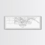 Panoramic Santa Rosa City Map, California Art, Map Print, Minimalist Wall Art, Canvas Art, Housewarming Gift, Street Map Art, Closing Gift