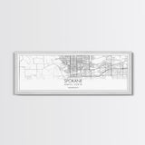 Panoramic Spokane City Map, Washington Art, Map Print, Minimalist Wall Art, Canvas Art, Housewarming Gift, Street Map Art, Closing Gift