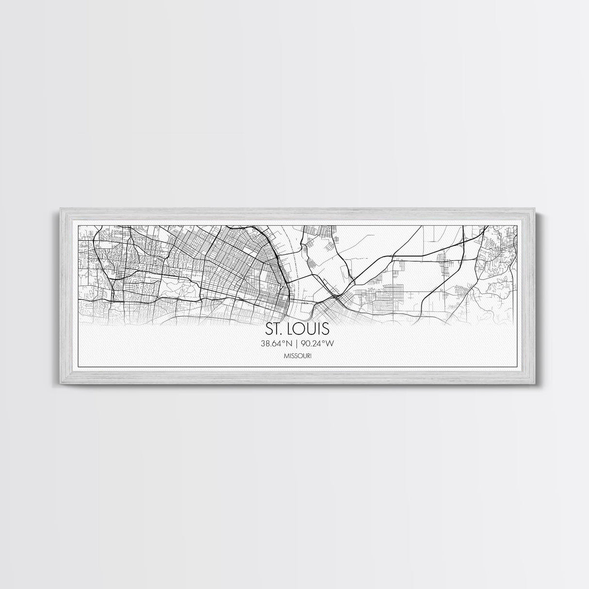 Panoramic St Louis City Map, Missouri Art, Map Print, Minimalist Wall Art, Canvas Art, Housewarming Gift, Street Map Art, Closing Gift