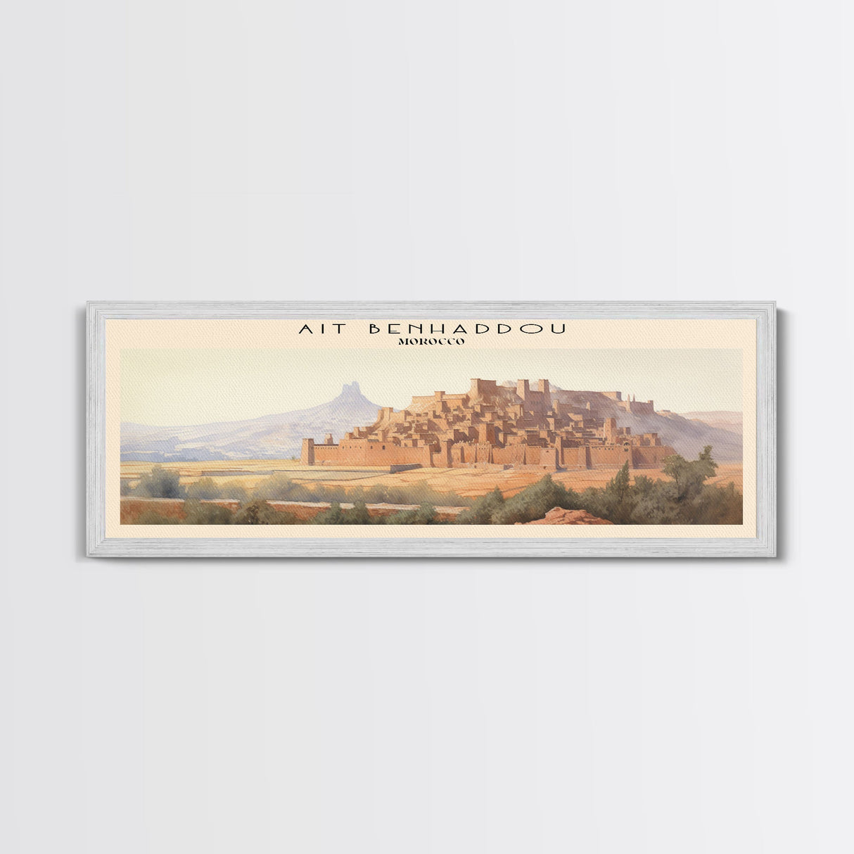 Ait Benhaddou Travel Poster Print, Framed Canvas Wall Art, Metal Wall Art, Morocco art, Gift For Him, Travel Wall Art, Travel Lover Gift