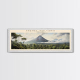 Arenal Volcano Travel Poster Print, Framed Canvas Print, Costa Rica Travel Art, Wood Framed Art, Wall Hanging, Home Decor