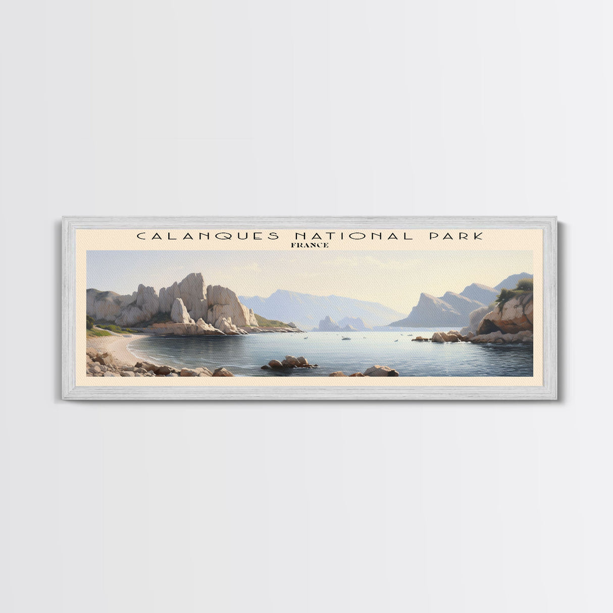 Calanques National Park COUNTRY | Framed Travel Poster Canvas Print | Trendy Wall Art | Watercolor Painting | Living Room Art | Unique Art