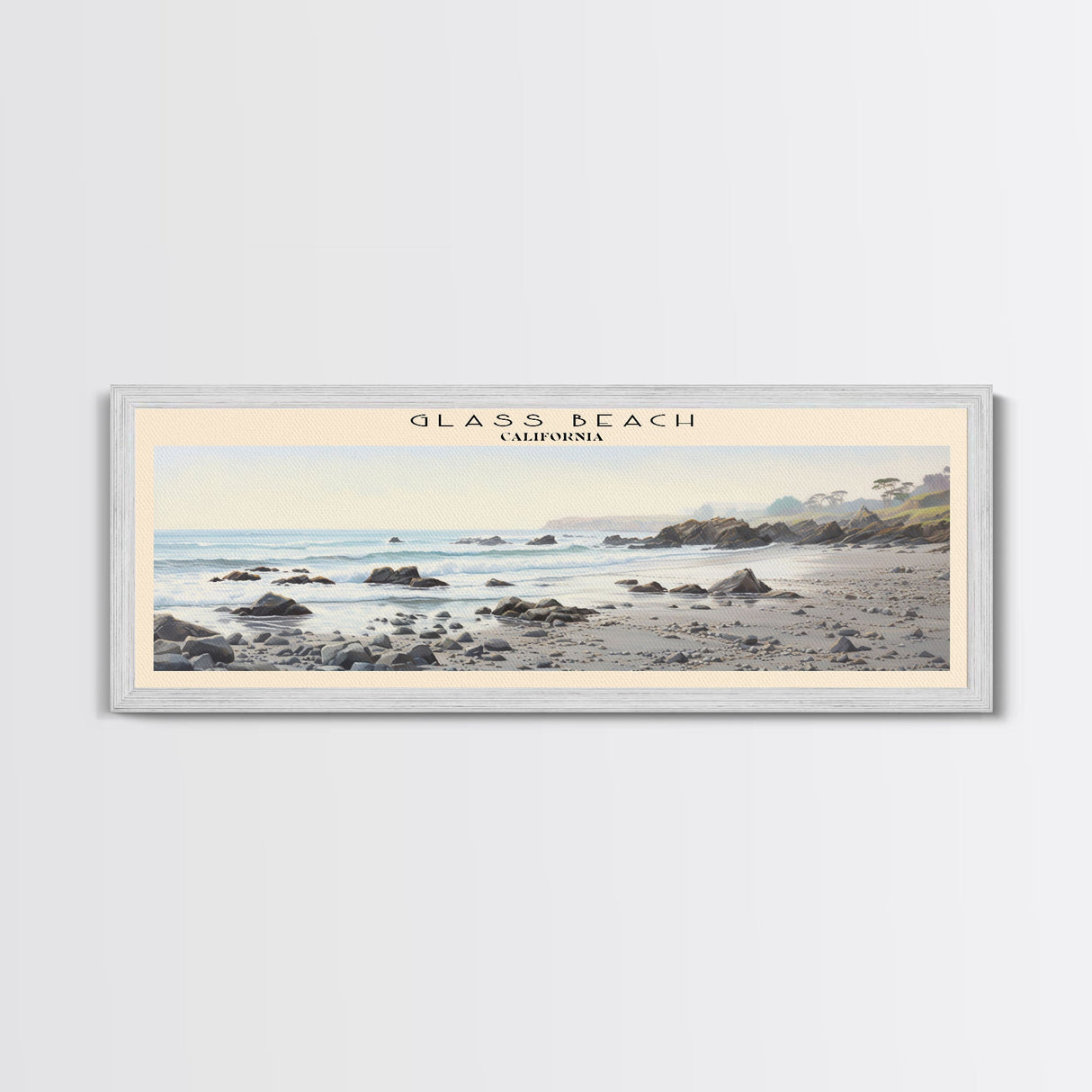 Glass Beach Travel Print Wall Art, Travel Poster Print, Retro Style COUNTRY Home Decor, Wall Hanging, Travel Gift Idea, Unique Metal Art