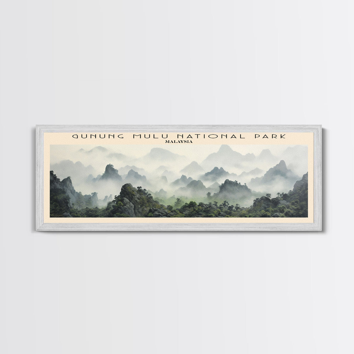 Gunung Mulu National Park Framed Canvas Print Travel Poster | Wall Art | Home Decor | Gift For Travel Lover | Wall Hanging | Original Art