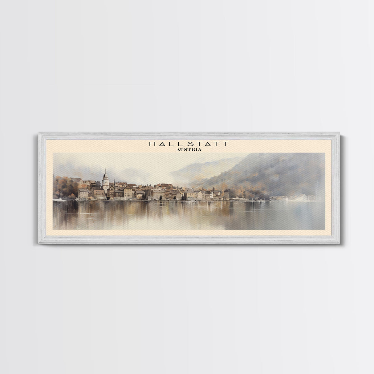 Hallstatt COUNTRY Travel Poster Print, Framed Canvas Print, COUNTRY Travel Art, Wood Framed Art, Wall Hanging, Home Decor